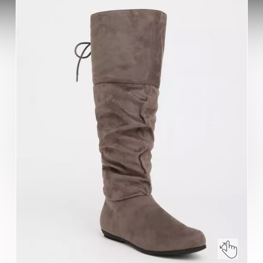 Torrid Gray Suede Knee-High Boots